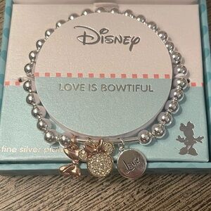 💰ON SALE NEW Disney Minnie Bracelet by LA Rocks silver style. 3 charms,stretchy